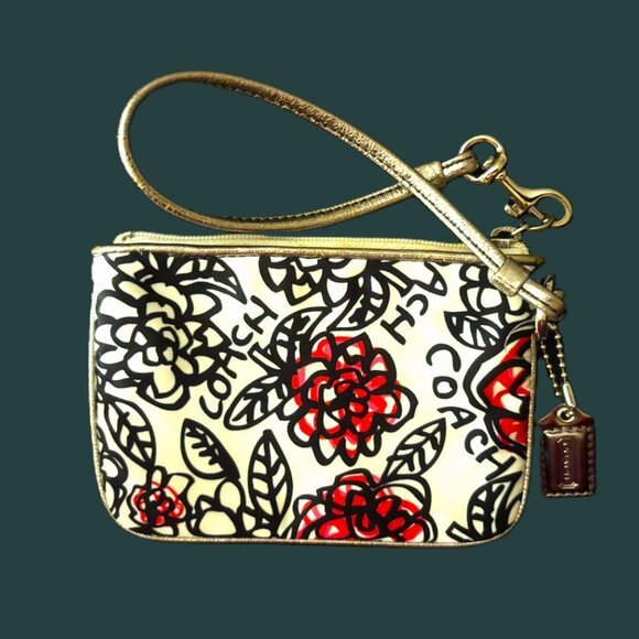 Coach Poppy Y2K Graffiti Daisey Wristlet with hang tag Silver Hardware EUC - Picture 8 of 10